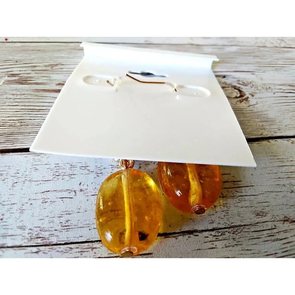 Golden Orange Acrylic Drop Earrings by Croft & Barrow - Picture 3 of 3